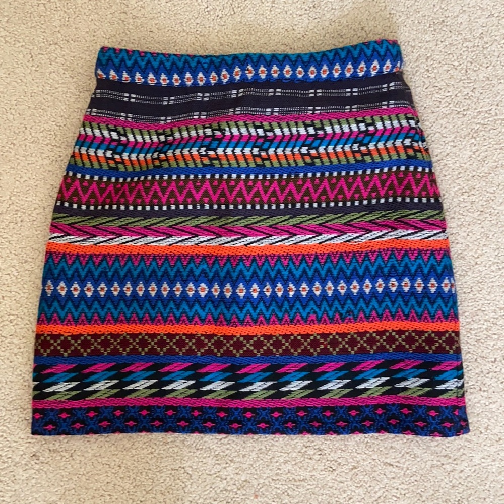 Topshop Multicolor Patterned Mini Skirt
